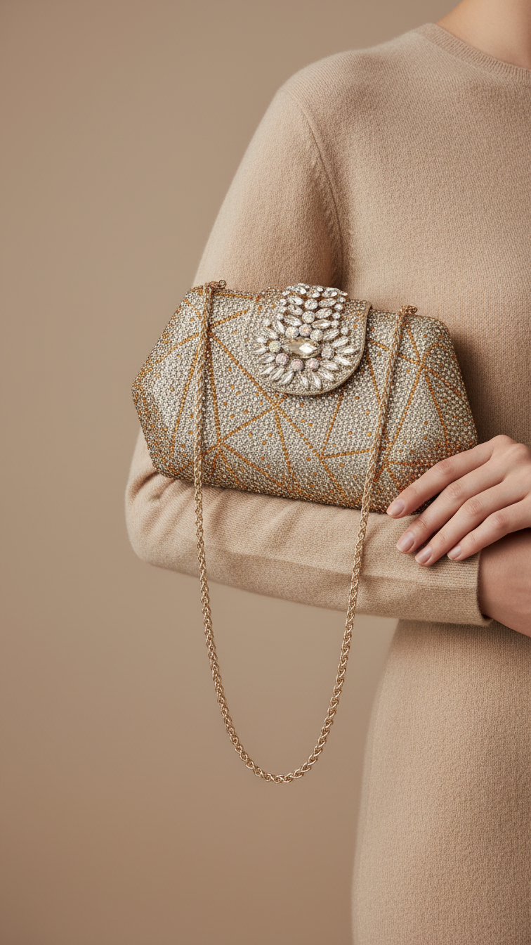 Golden Fancy Clutch P24202