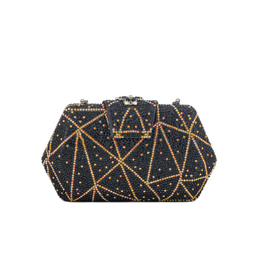 Black Fancy Clutch P24202