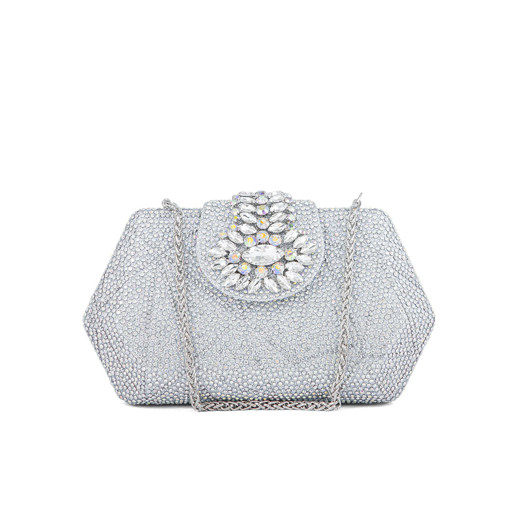 Silver Fancy Clutch P24202