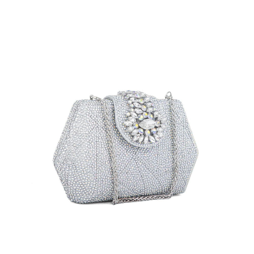 Silver Fancy Clutch P24202