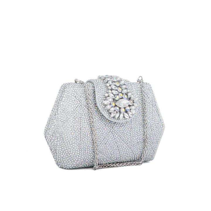 Silver Fancy Clutch P24202