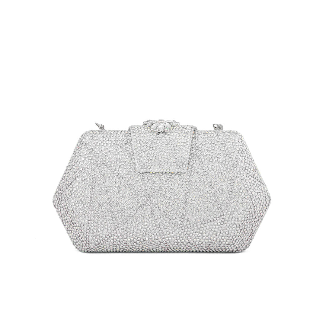 Silver Fancy Clutch P24202