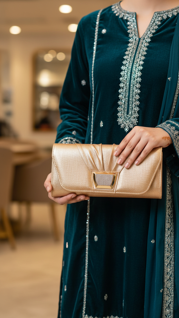 Champagne Formal Clutch P24225