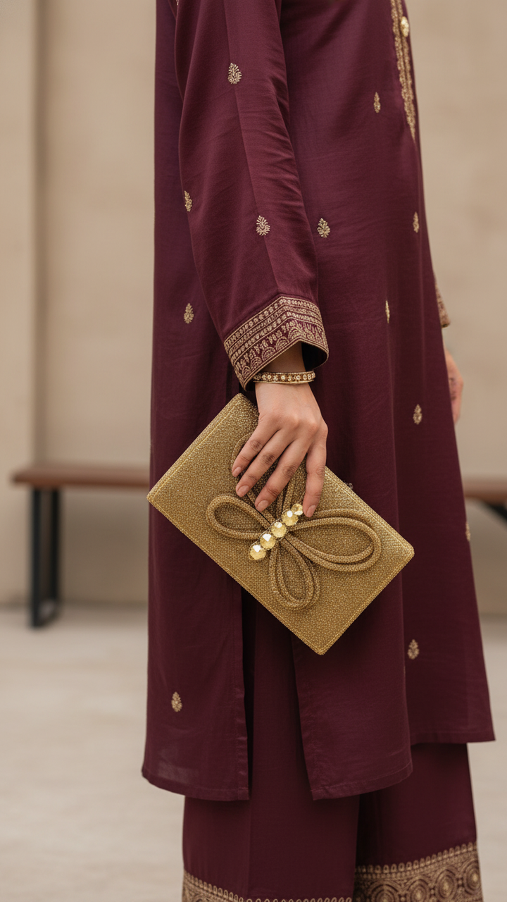 Golden Fancy Clutch P24235