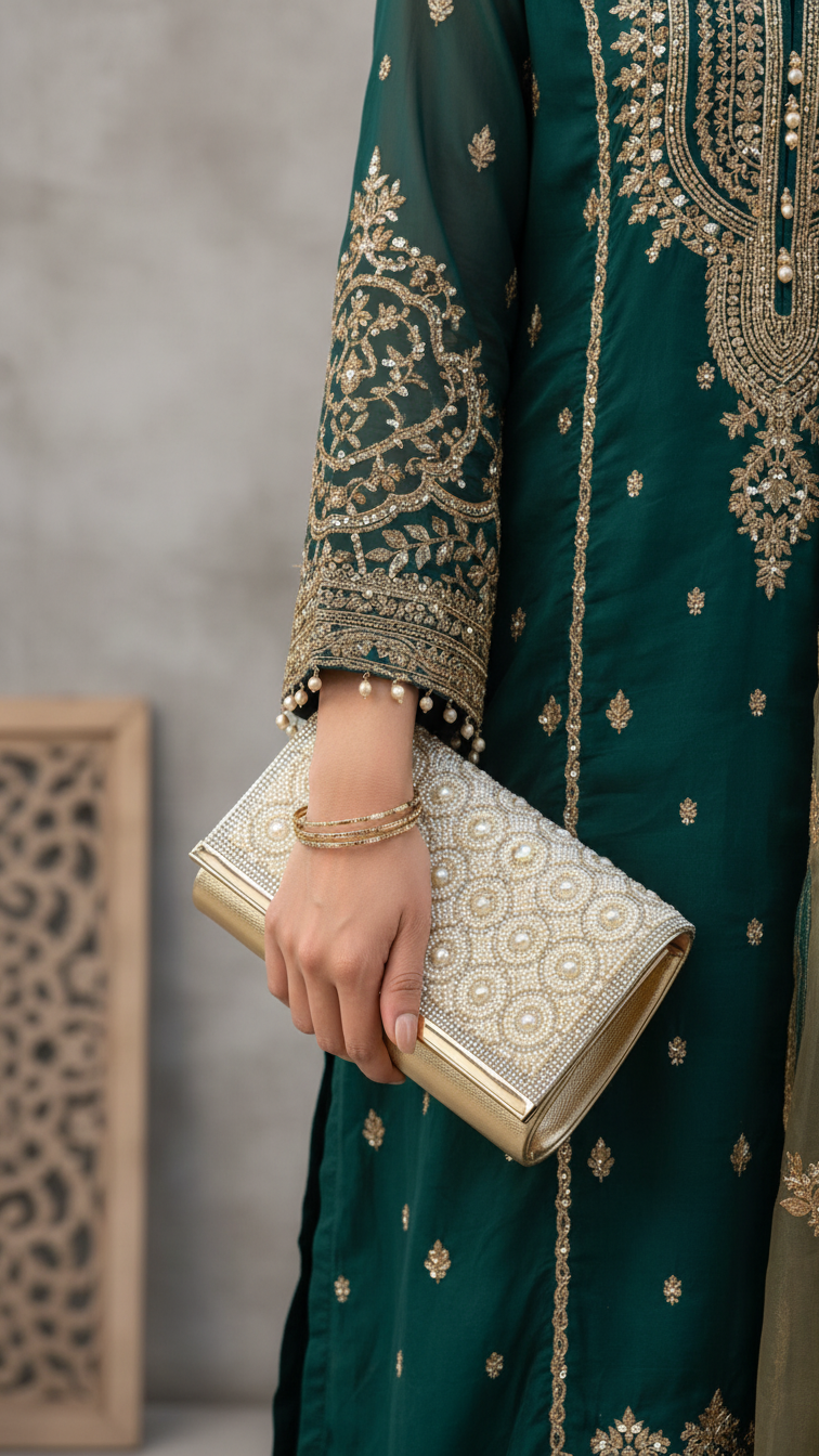 Golden Fancy Clutch P24242