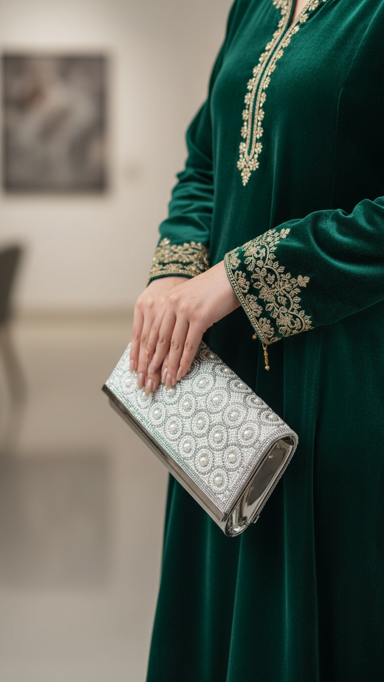 Silver Fancy Clutch p24242