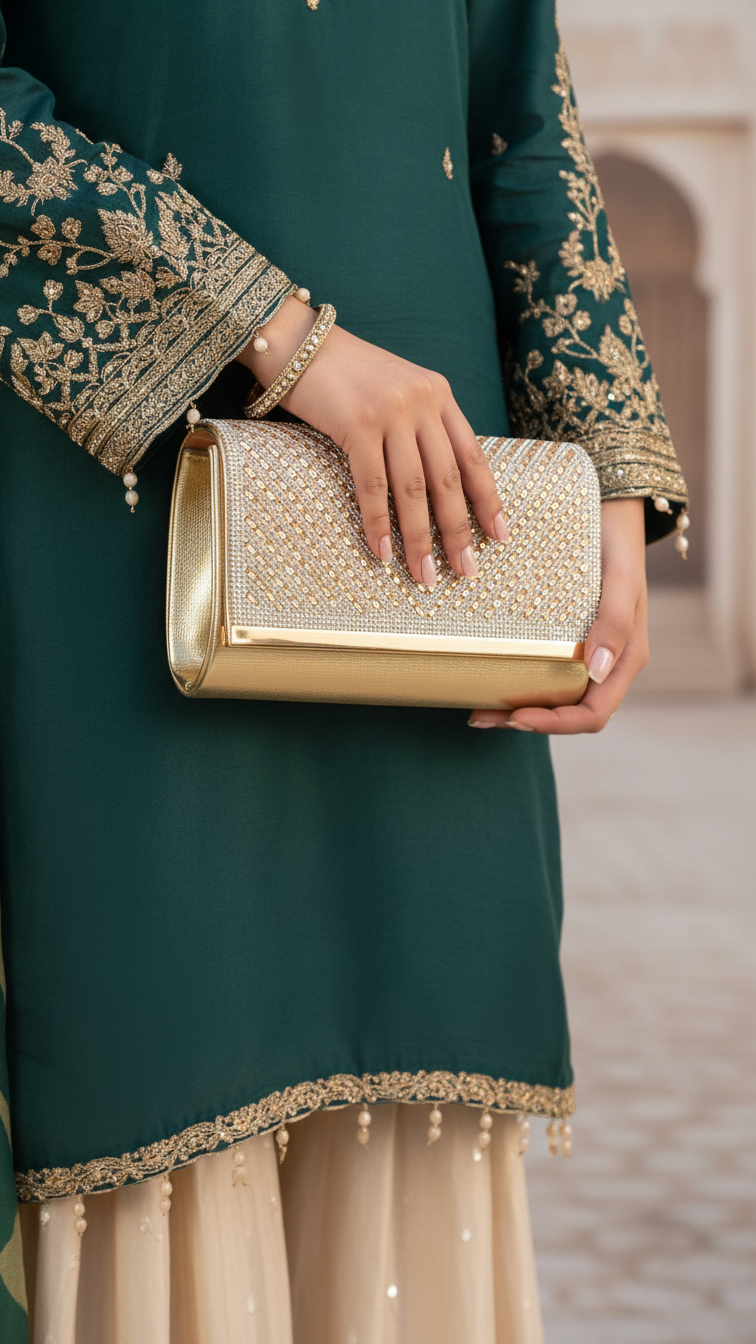 Golden Fancy Clutch P24244