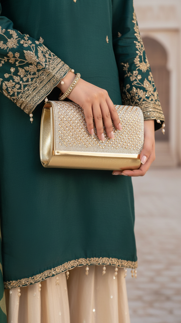 Golden Fancy Clutch P24244