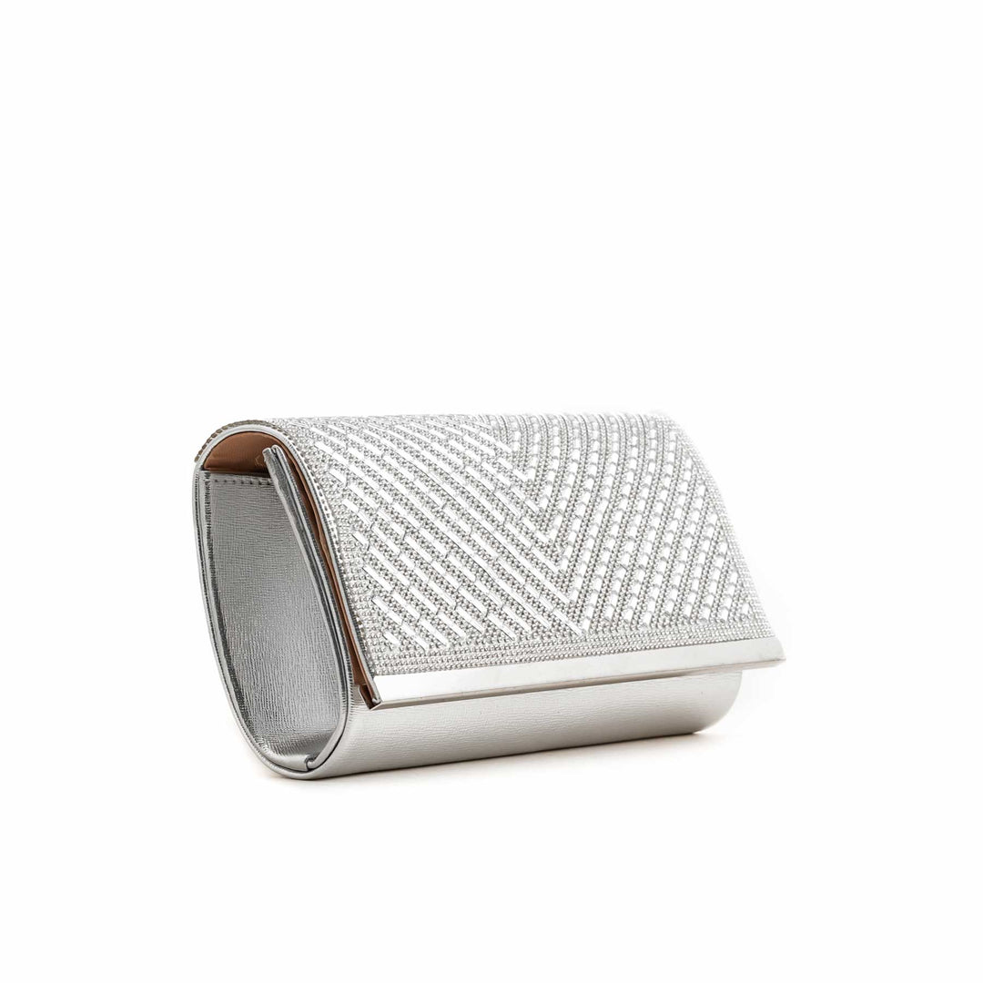Silver Fancy Clutch P24244