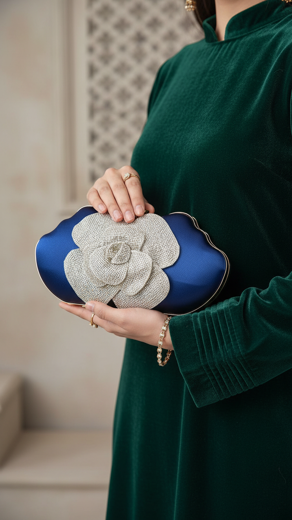 Blue Fancy Clutch For Women P24248