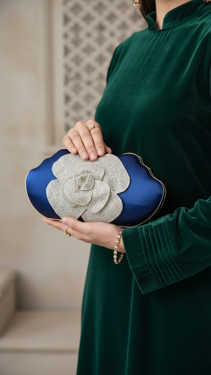 Blue Fancy Clutch For Women P24248