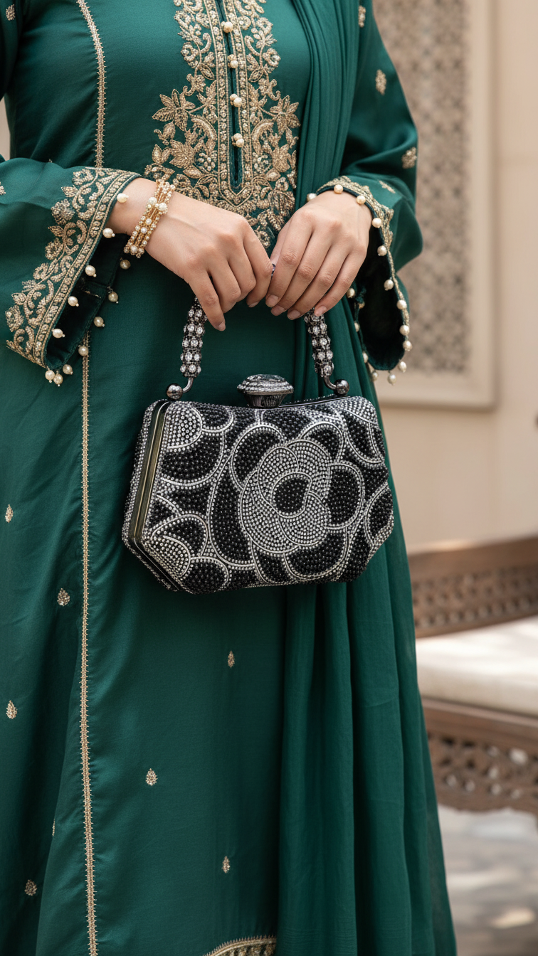 Black Bridal Clutch P24250