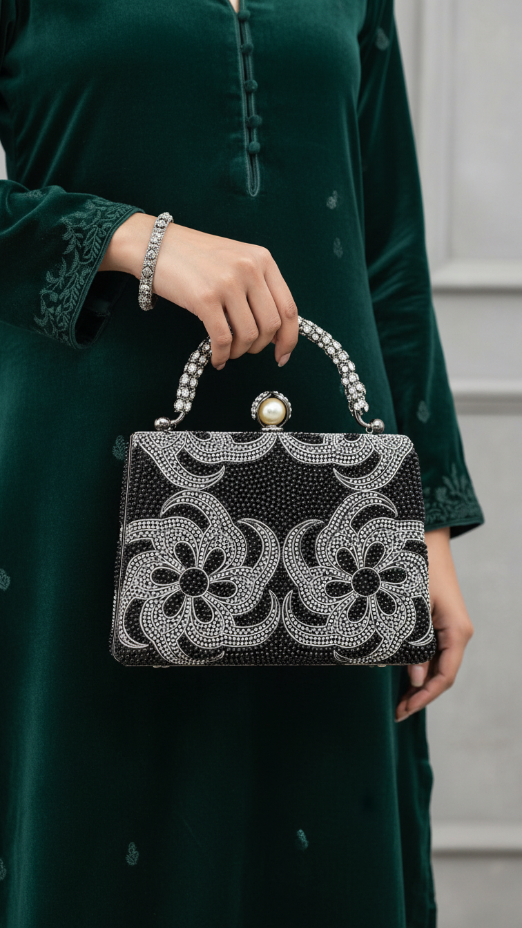 Black Bridal Clutch p24255