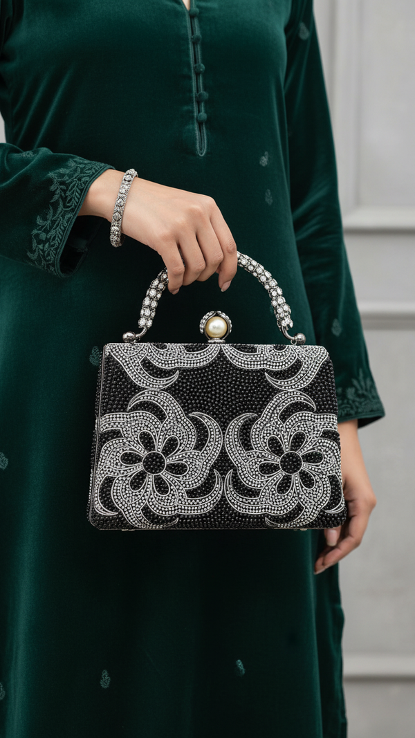 Black Bridal Clutch p24255