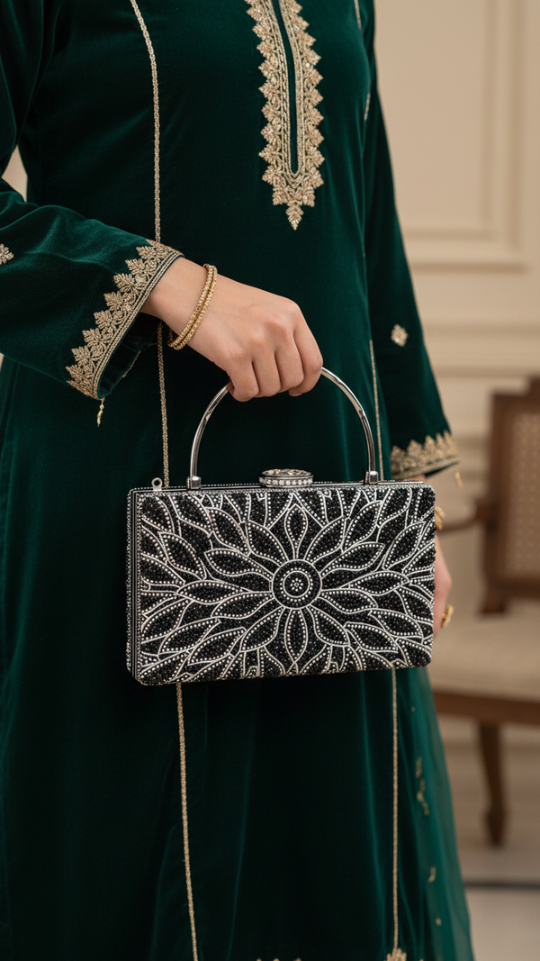 Black Bridal Clutch For Women p24257