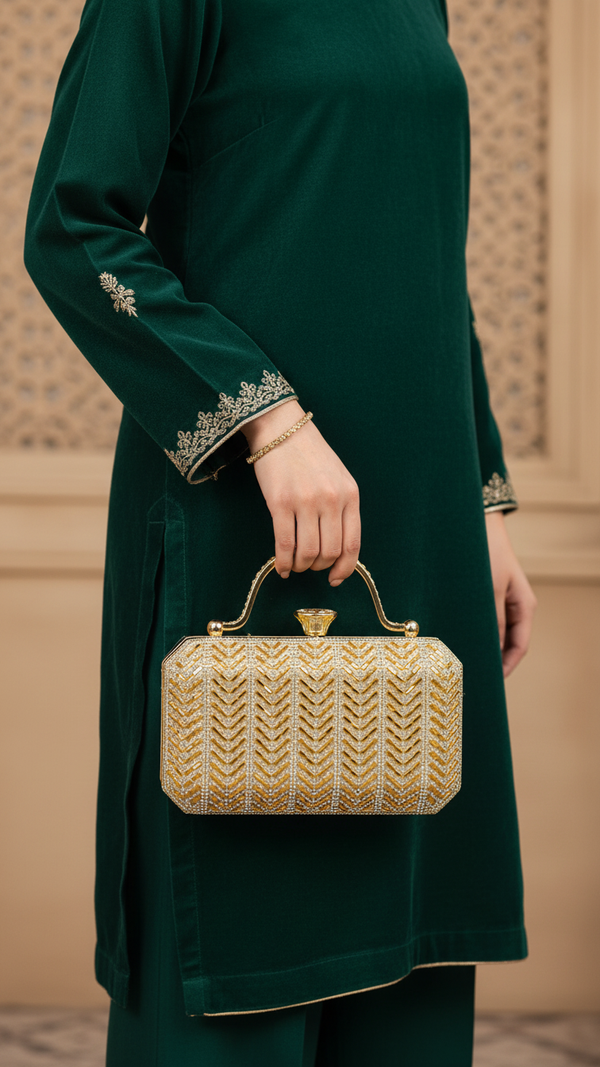 Golden Bridal Clutch p24258