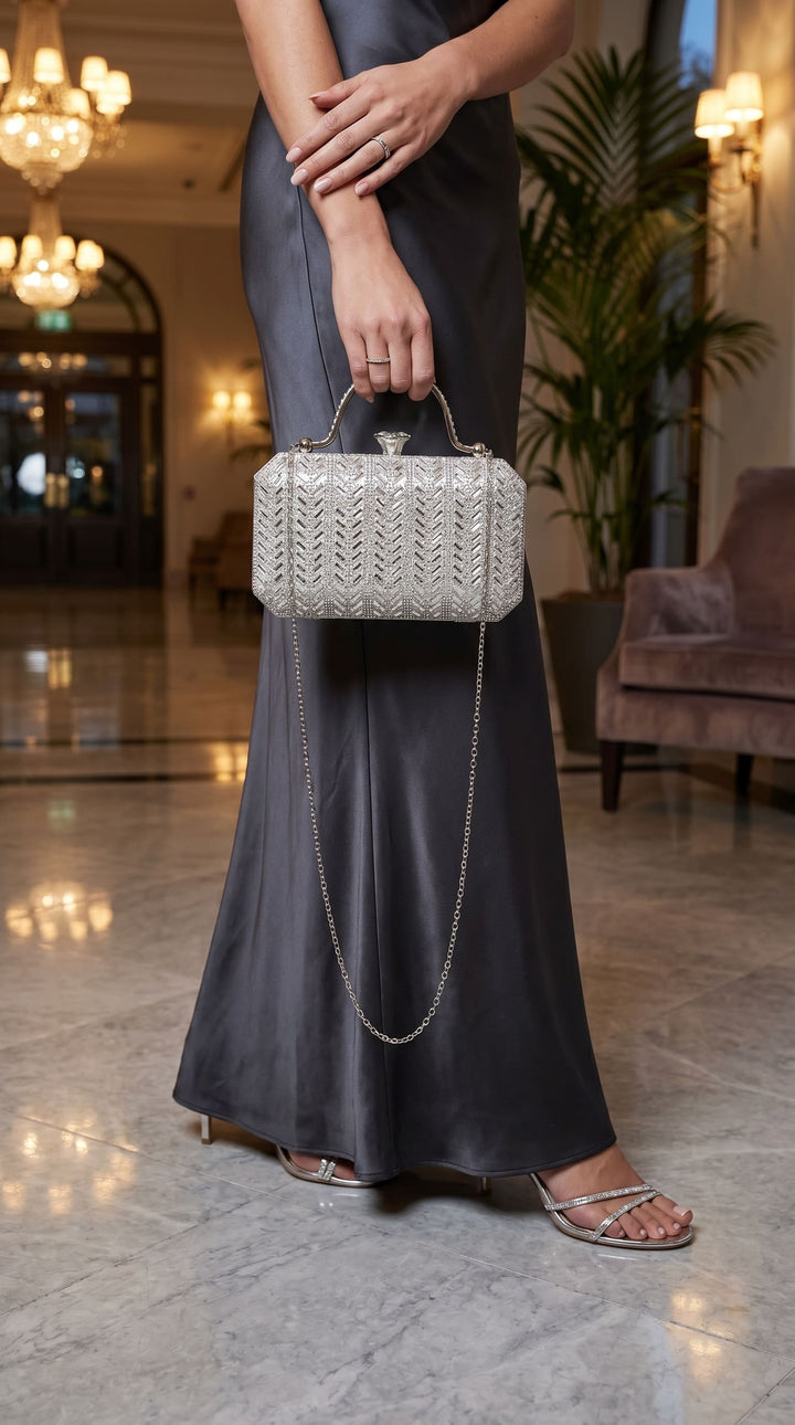 Silver Bridal Clutch p24258