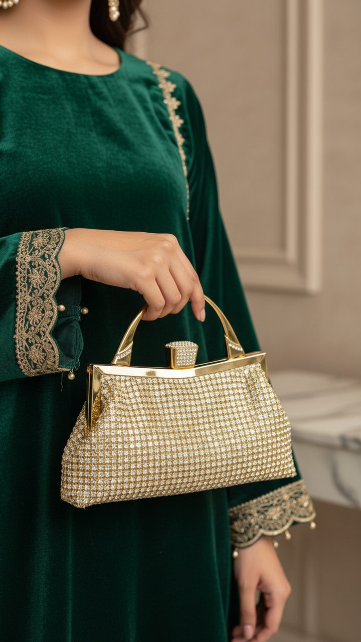 Golden Bridal Clutch p24267