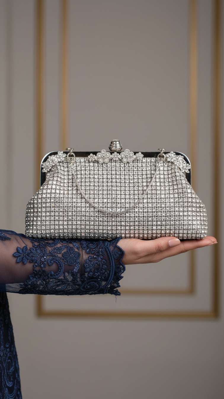 Silver Bridal Clutch p24270