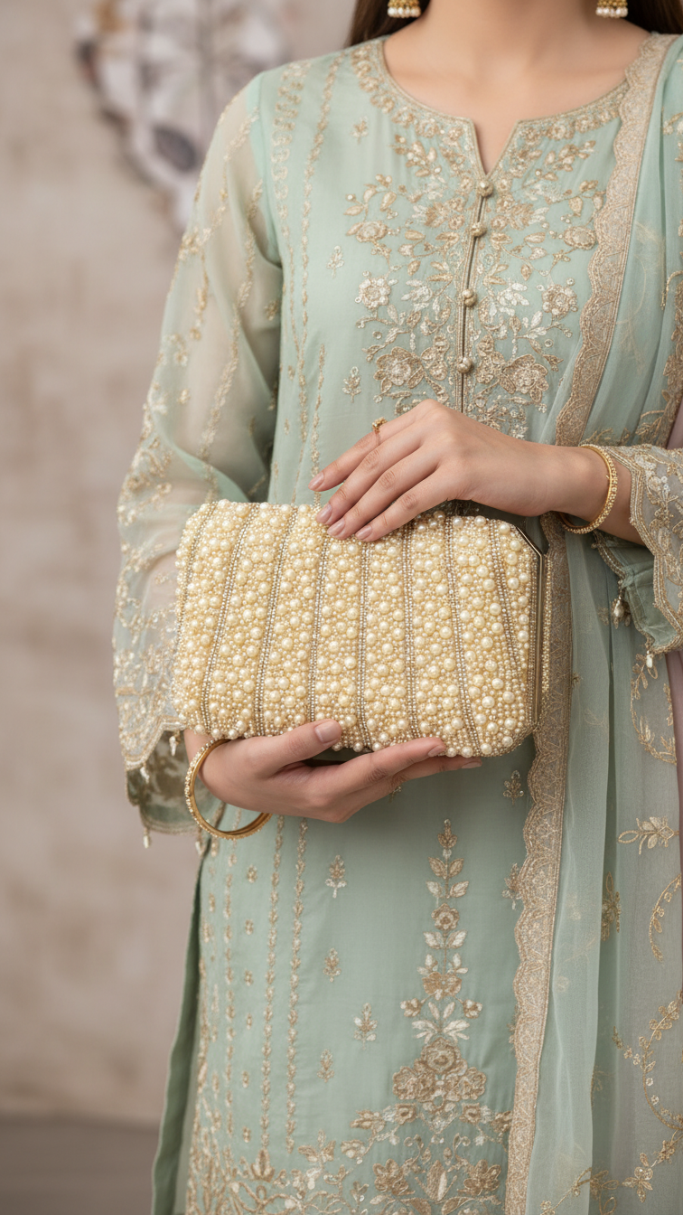 Champagne Bridal Clutch P24281