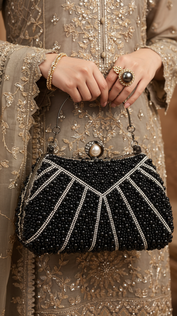 Black Bridal Clutch P24283
