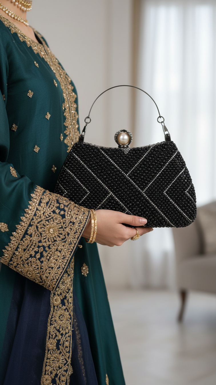 Black Bridal Clutch P24287