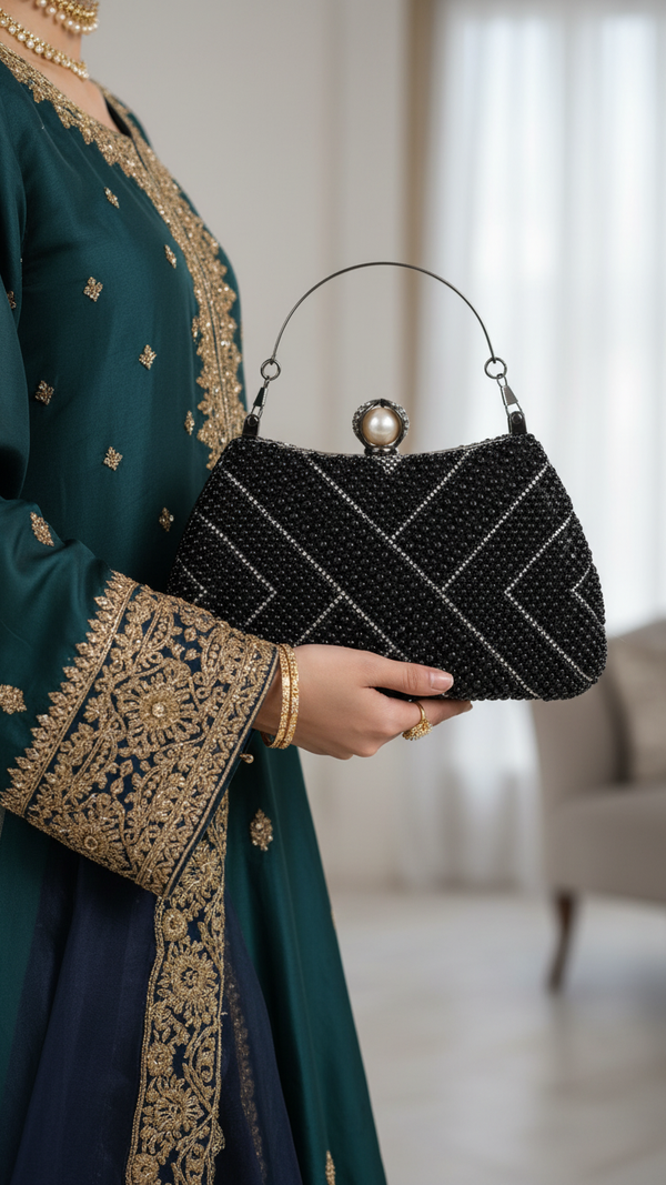 Black Bridal Clutch P24287