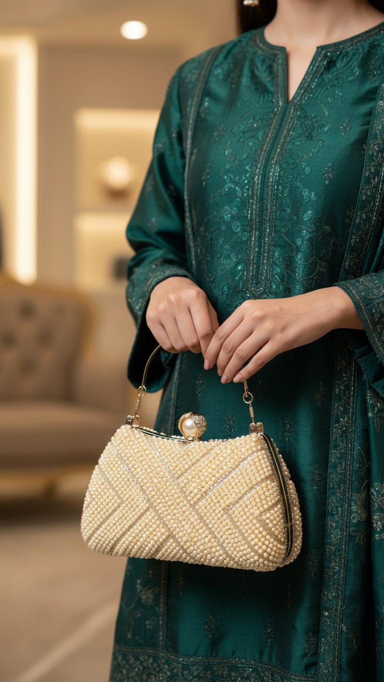 Champagne Bridal Clutch P24287