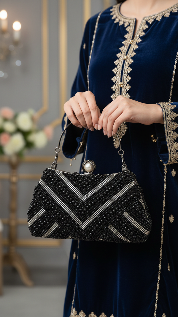 Black Bridal Clutch P24289