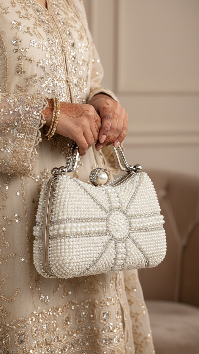 White Bridal Clutch P24291