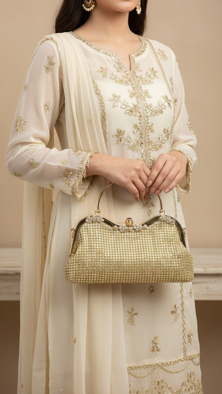 Golden Bridal Clutch p24294