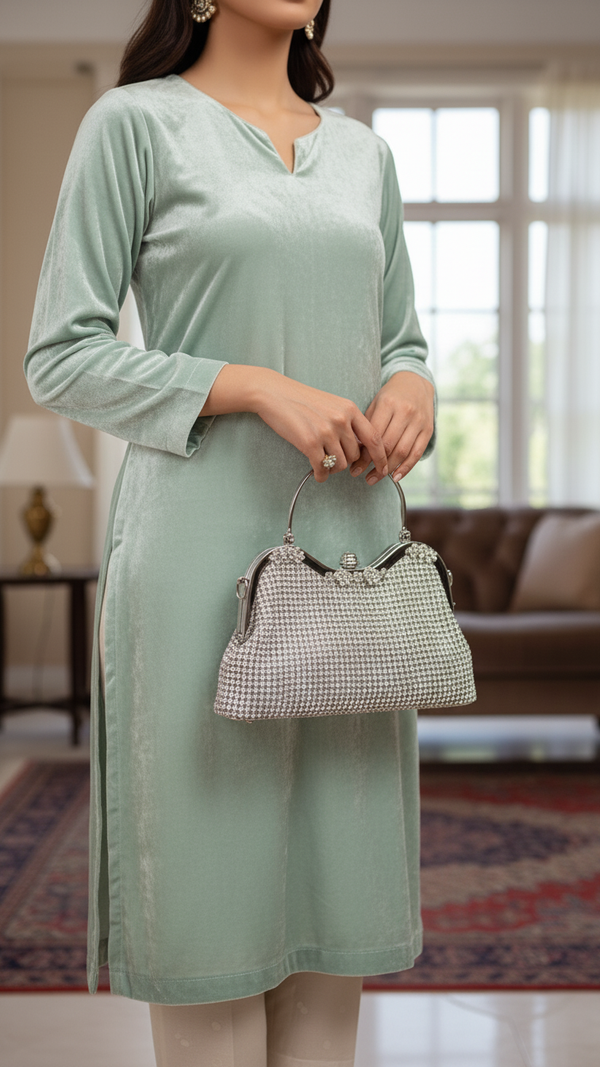 Silver Bridal Clutch P24294