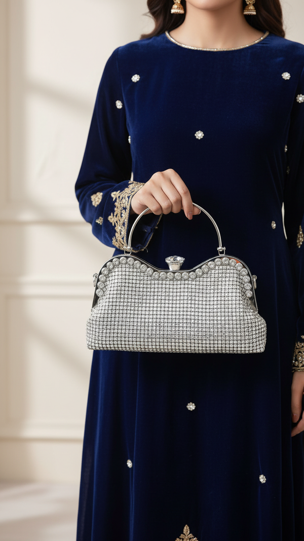 Silver Bridal Clutch P24295