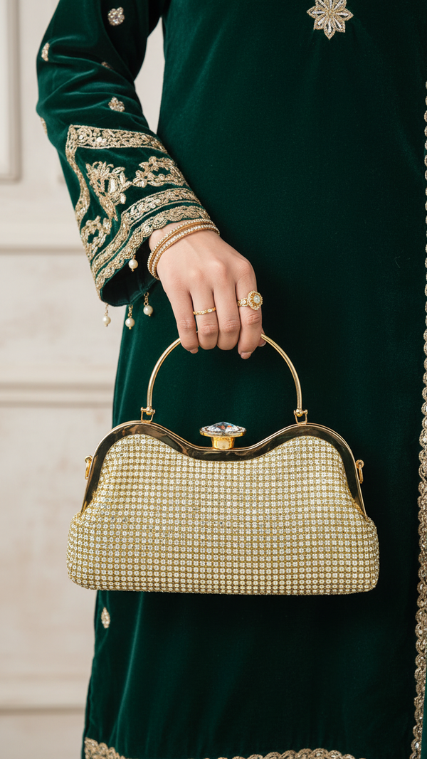 Golden Bridal Clutch P24297