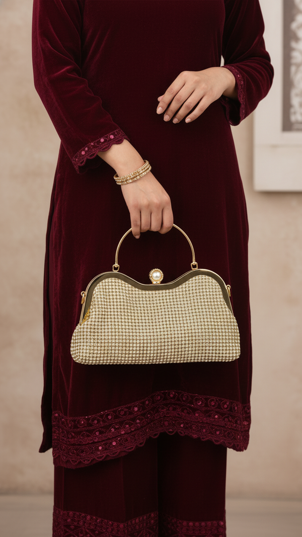 Golden Bridal Clutch P24298