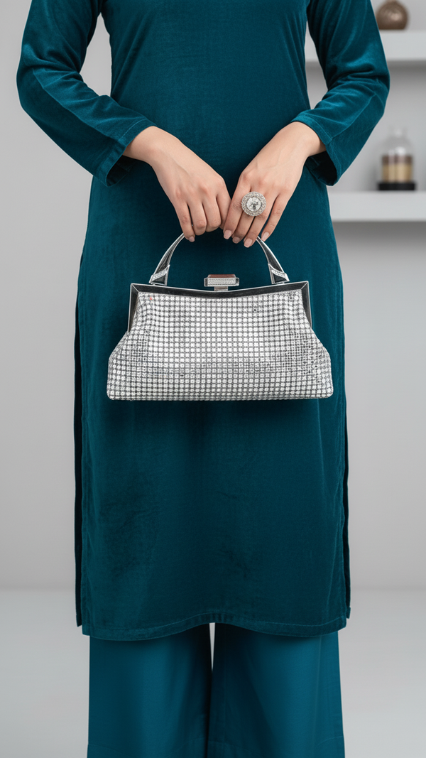 AB Silver Bridal Clutch P24311