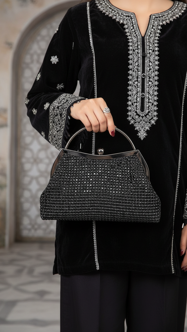 Black Bridal Clutch P24313