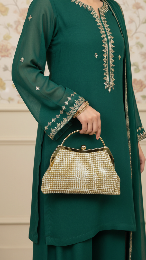 Golden Bridal Clutch P24313