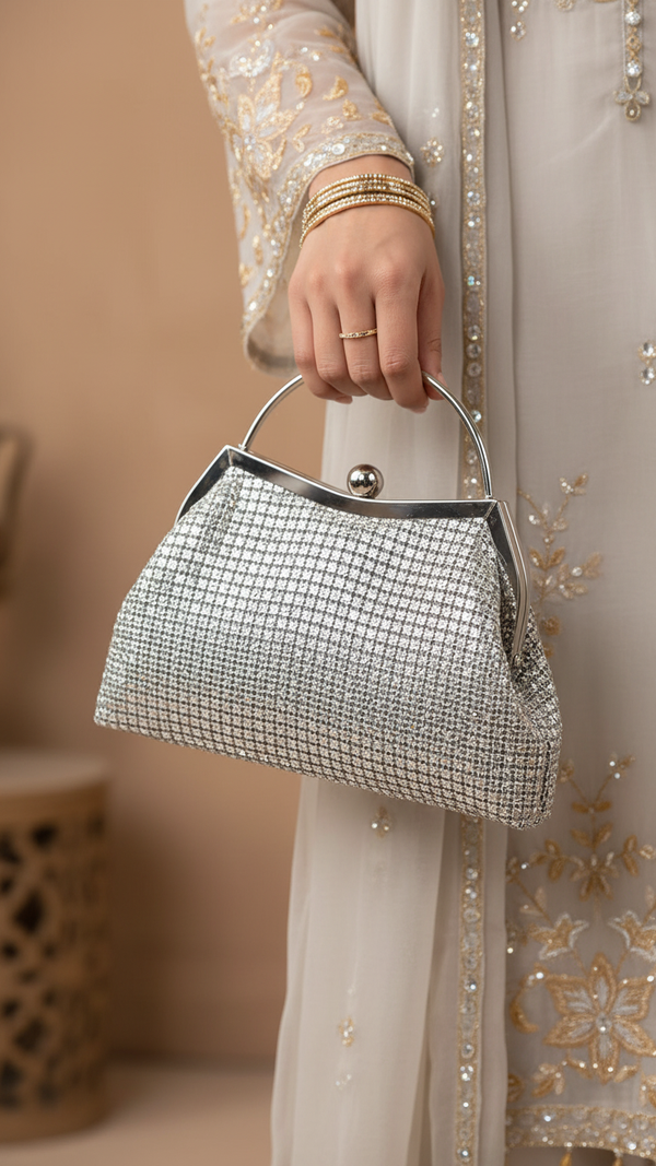Silver Bridal Clutch P24313