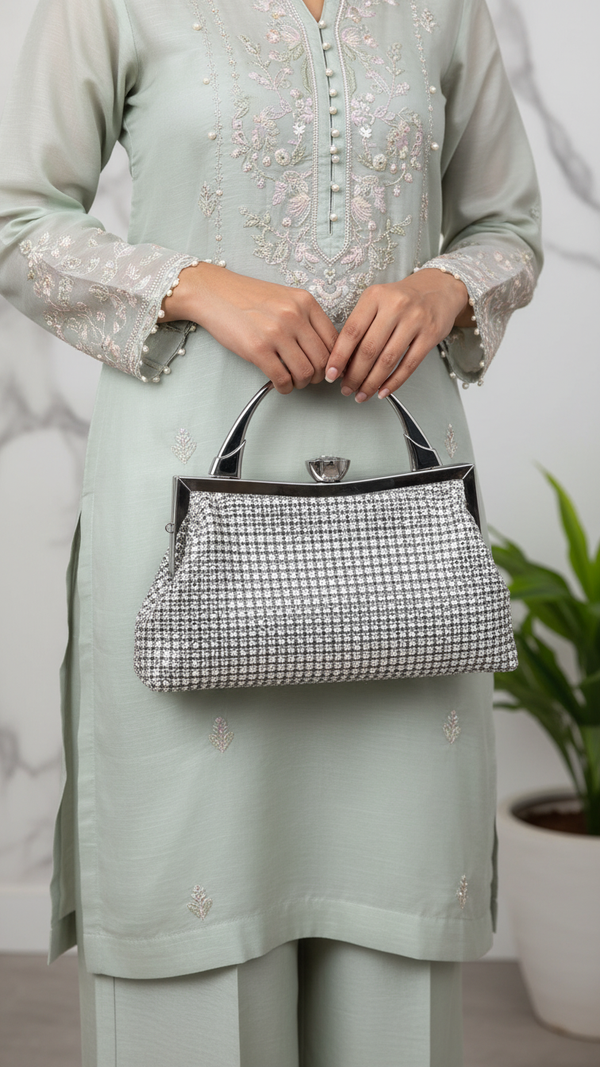 Silver Bridal Clutch P24317