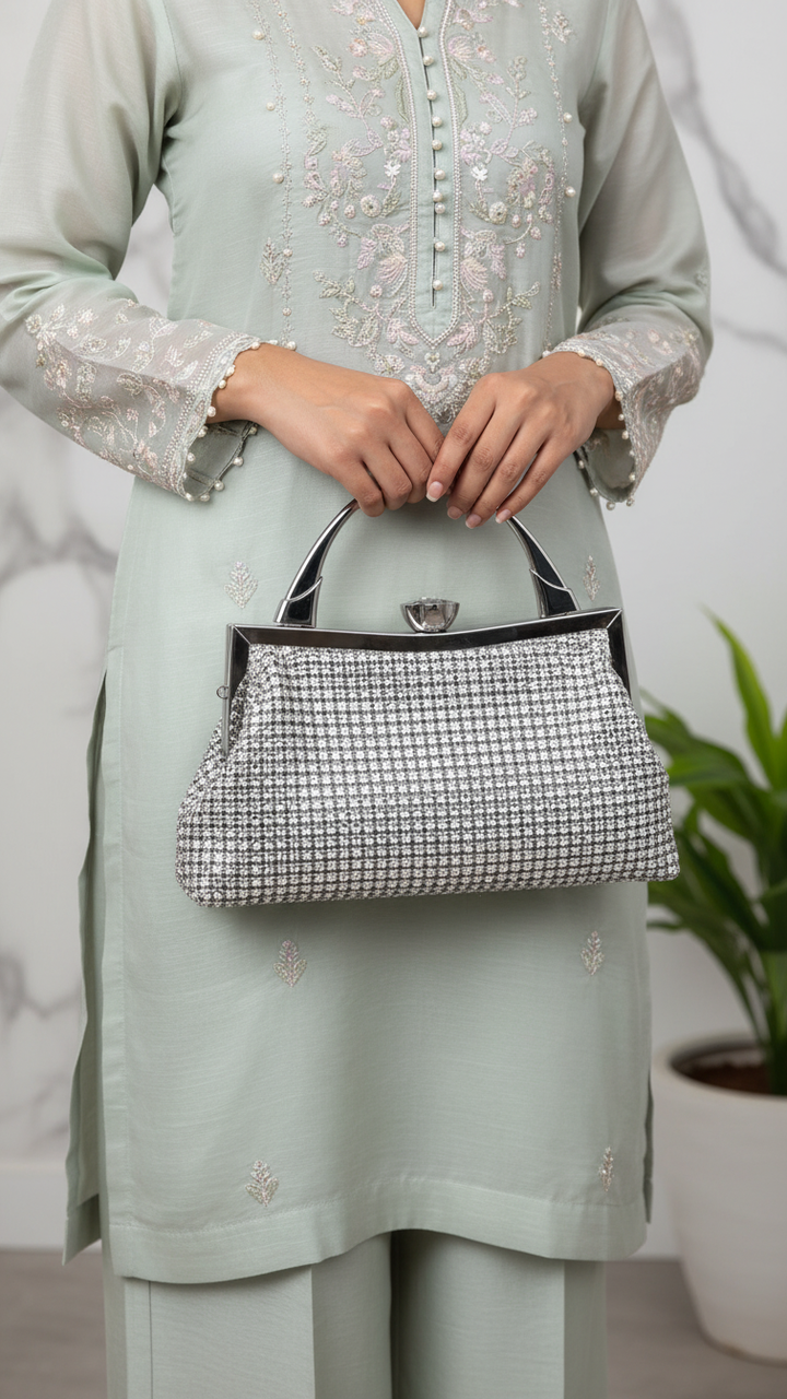 Silver Bridal Clutch P24317