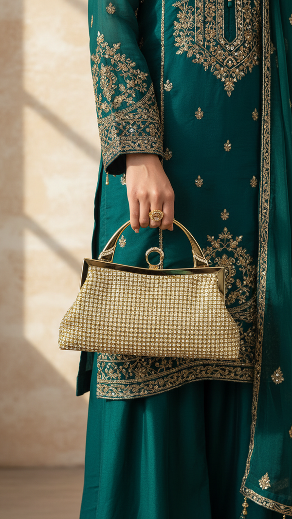 Golden Bridal Clutch P24318