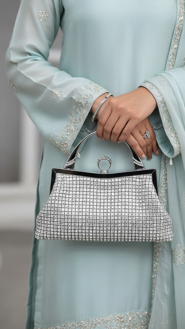 Silver Bridal Clutch P24318