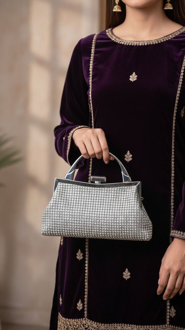 Silver Bridal Clutch p24320