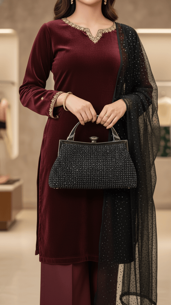 Black Bridal Clutch P24321