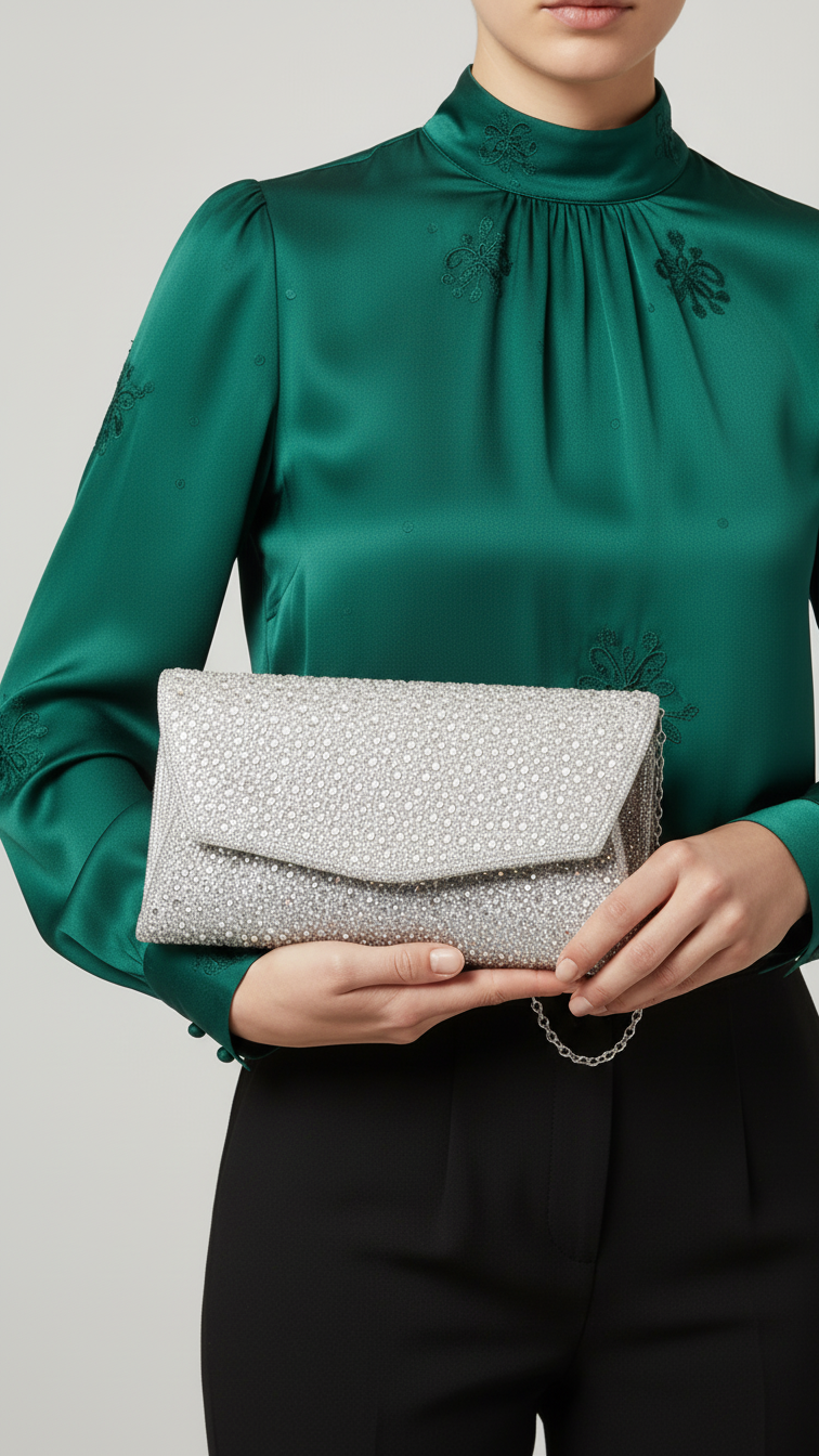 AB Silver Bridal Clutch P24323