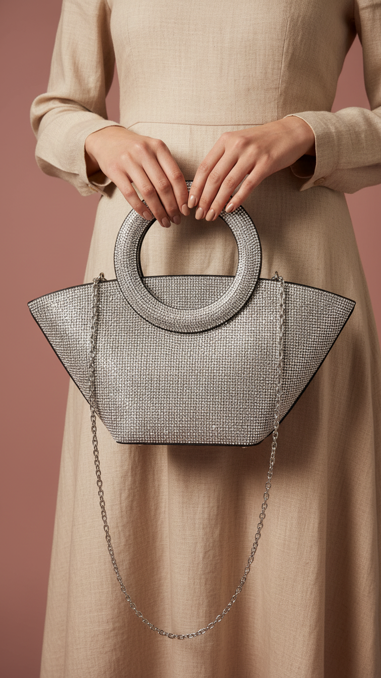 Black Fancy Hand Bag P24324