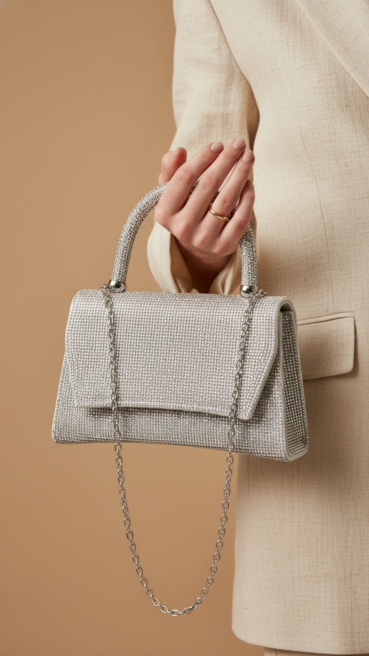 AB Silver Fancy Shoulder Bag P24326