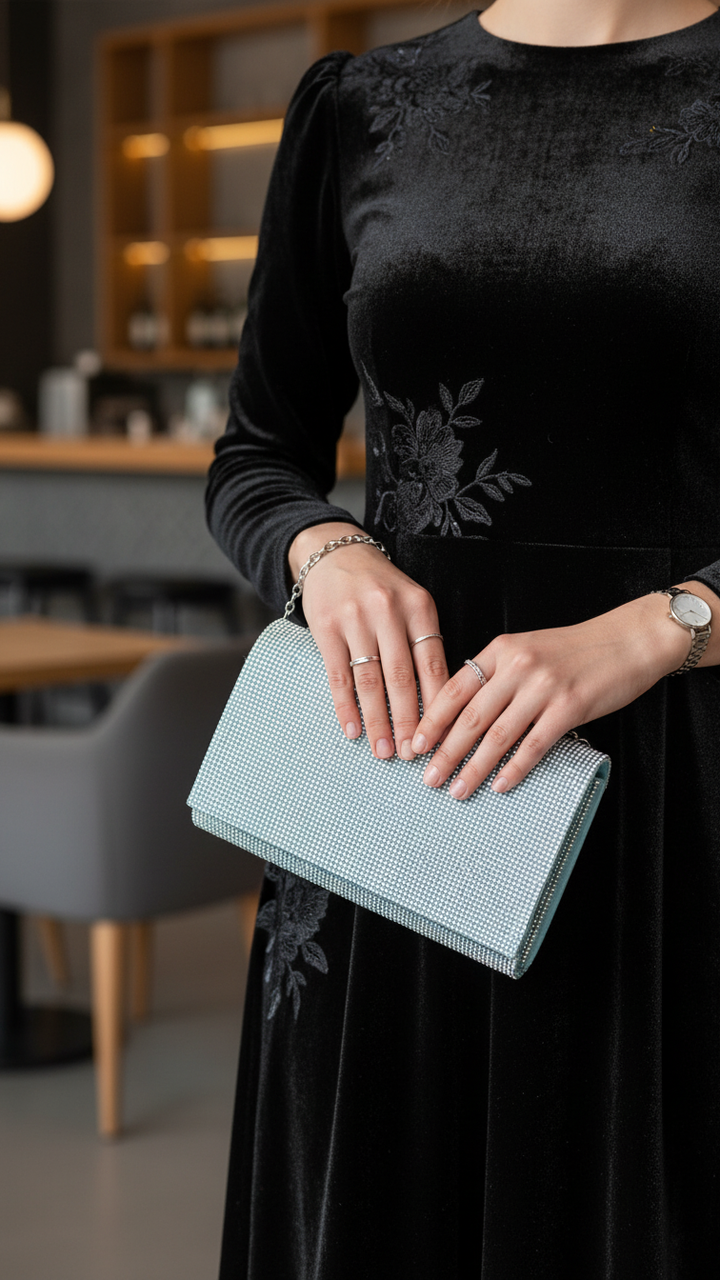 AB Silver Fancy Clutch P24327