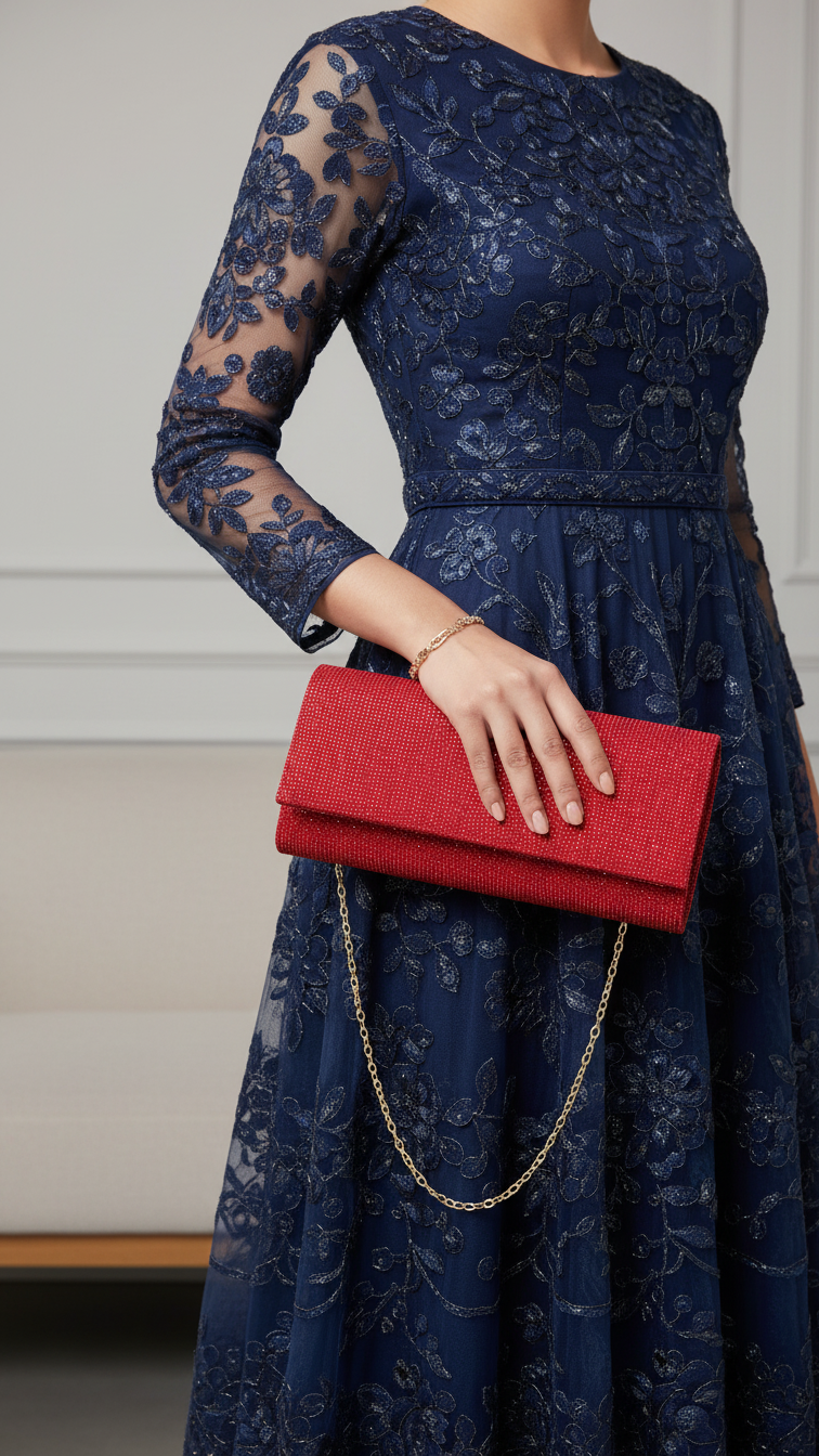 Red Fancy Clutch P24328